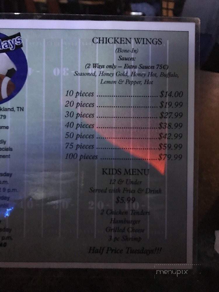 Doc Holiday's - Oakland, TN menu_pic