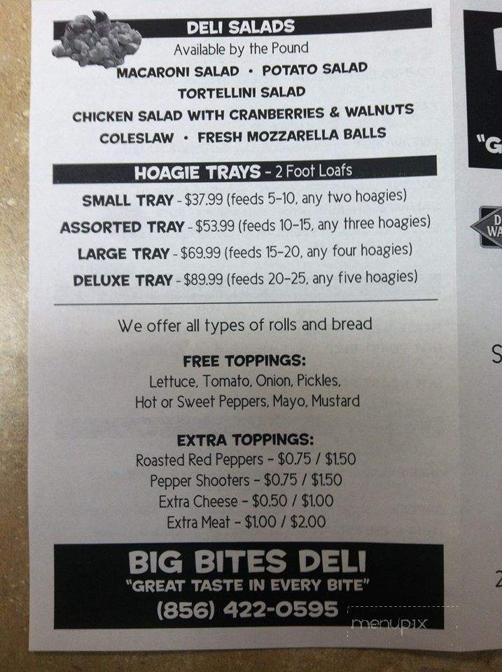 Big Bites Deli - Franklin, NJ menu_pic