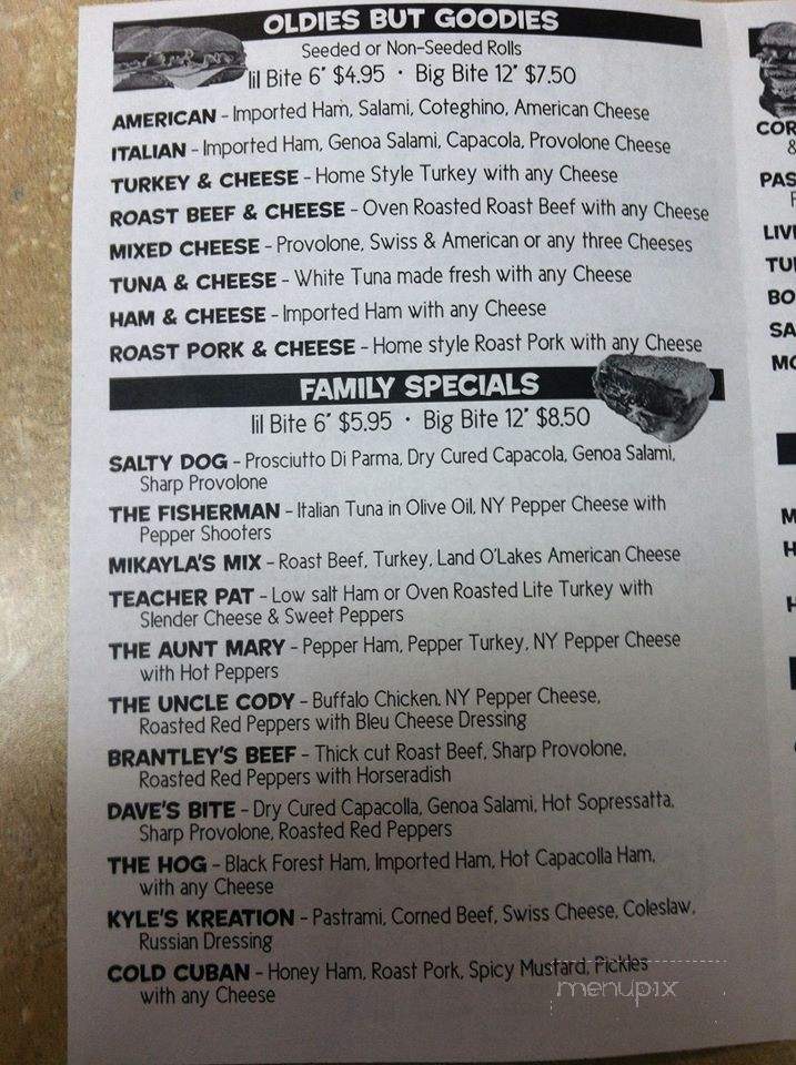 Big Bites Deli - Franklin, NJ menu_pic