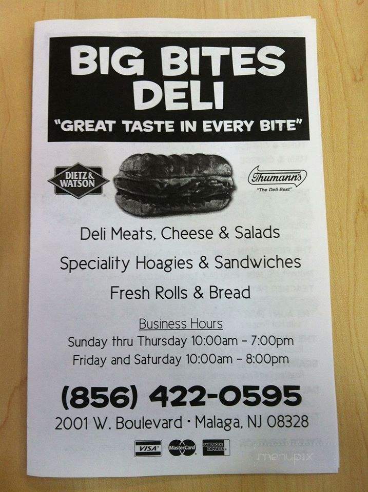 Big Bites Deli - Franklin, NJ menu_pic