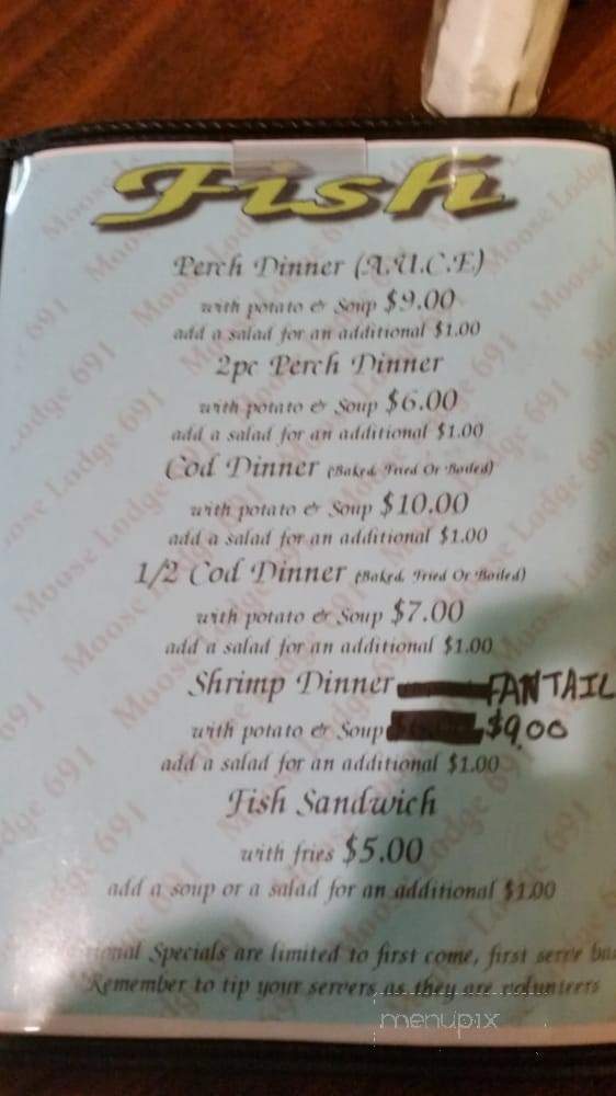 Moose Lodge No 691 - Johnsburg, IL menu_pic