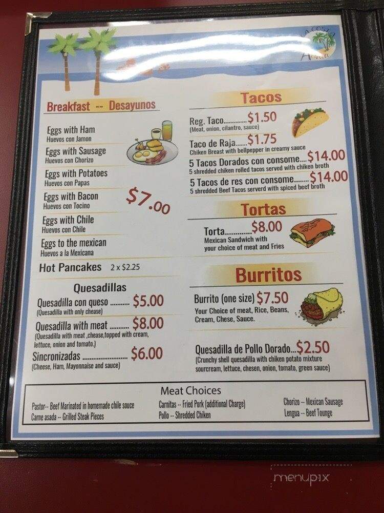 La Costa De Acapulco - Lathrop, CA menu_pic