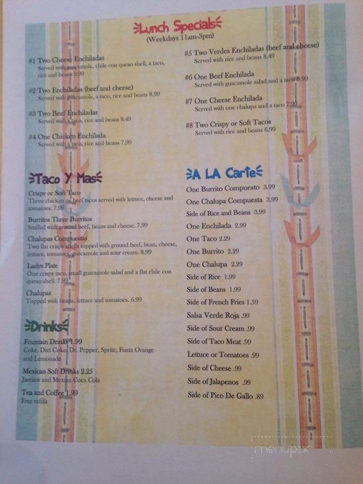 Juanes Mexican Restaurant - Bertram, TX menu_pic