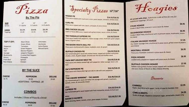 Raniero's Pizzeria - Newport, KY menu_pic