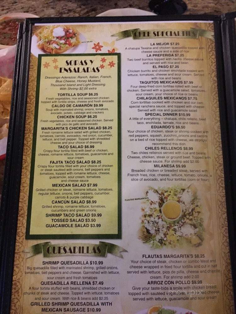 Margaritas - Covington, TN menu_pic