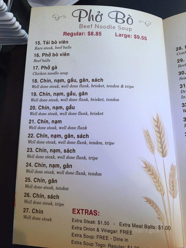 Pho VN Vietnamese Restaurant - Union City, CA menu_pic