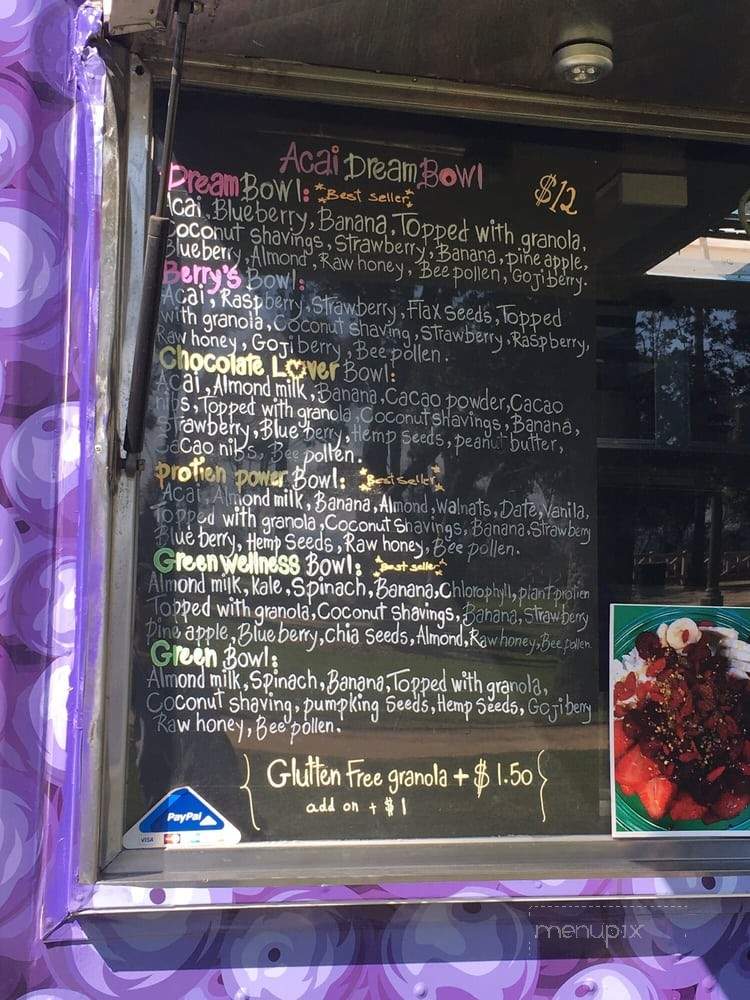 Acai Dream Bowl Truck - Santa Monica, CA menu_pic