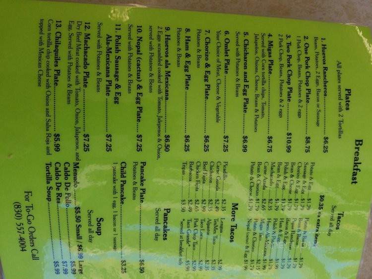 Gloria's Mexican Restaurant - New Braunfels, TX menu_pic