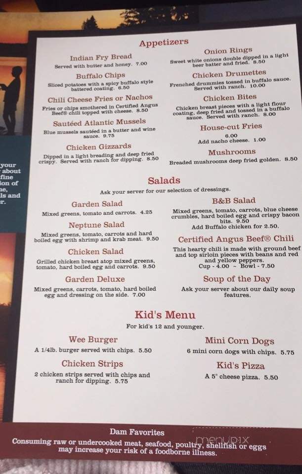 The Dam Bar - Helena, MT menu_pic