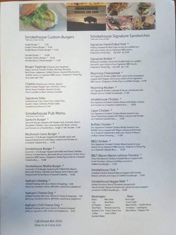 Smokehouse Burgers And Fries - Riverton, WY menu_pic
