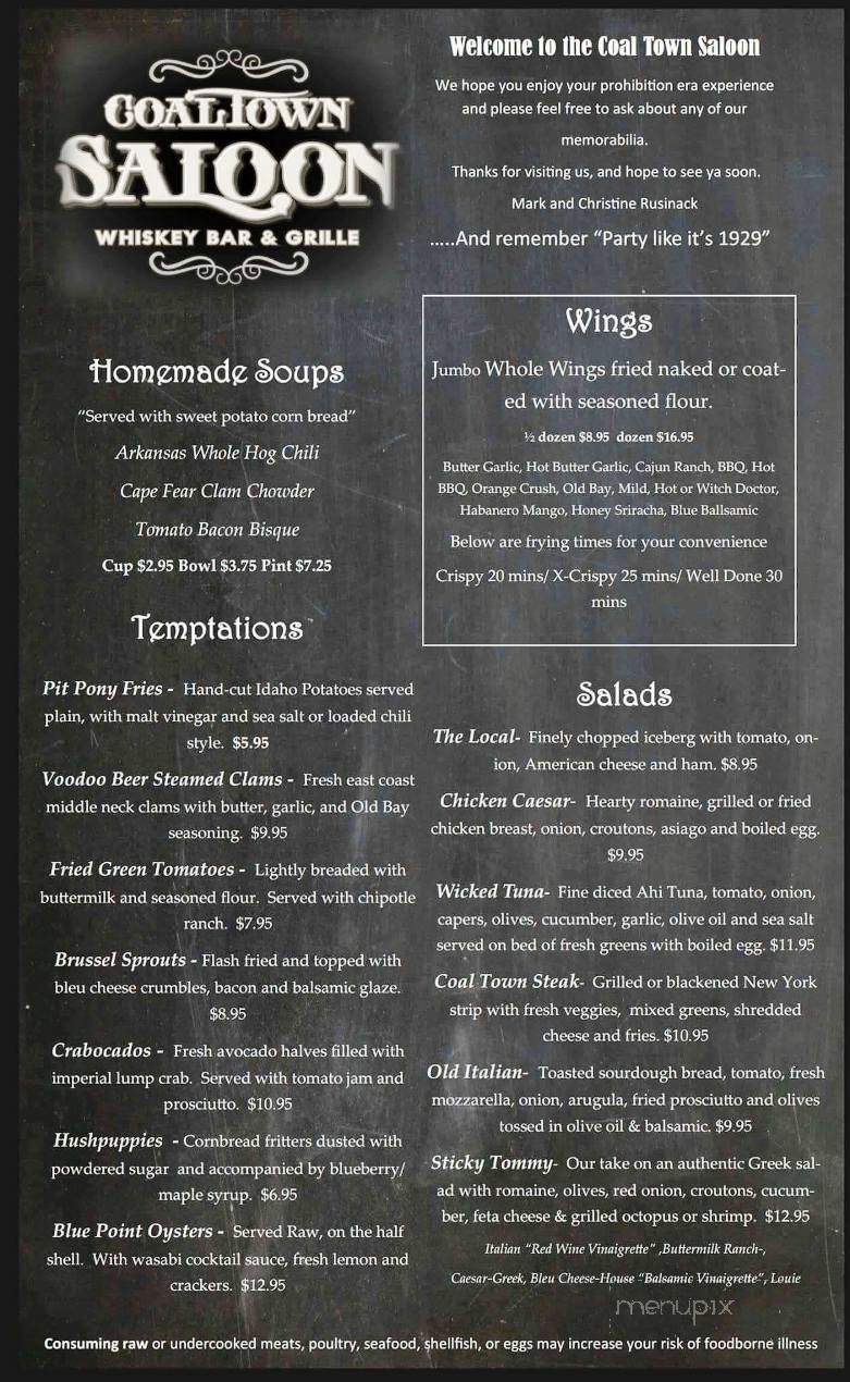 Coal Town Saloon - Uniontown, PA menu_pic