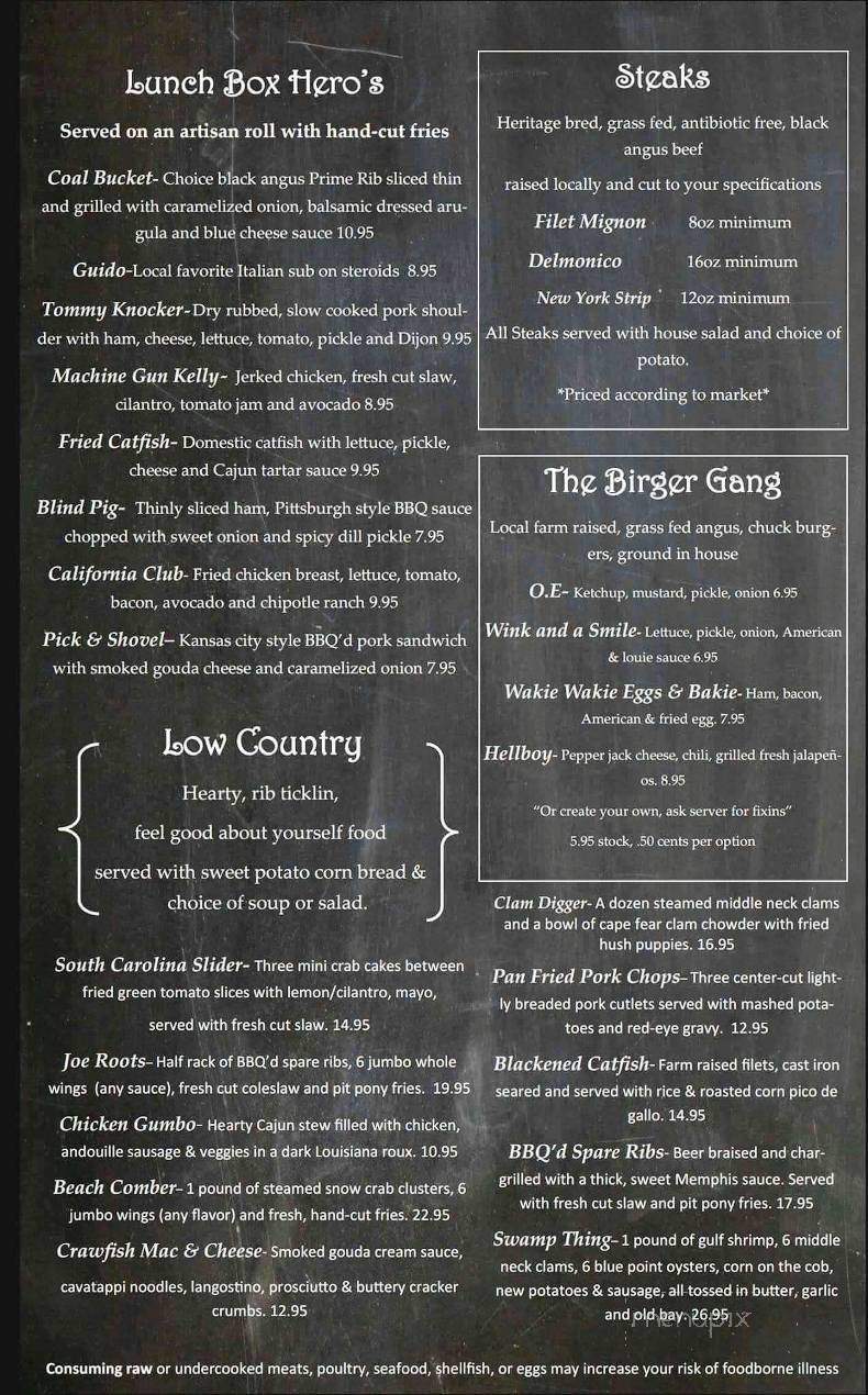 Coal Town Saloon - Uniontown, PA menu_pic