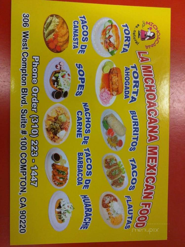 La Michoacana - Compton, CA menu_pic