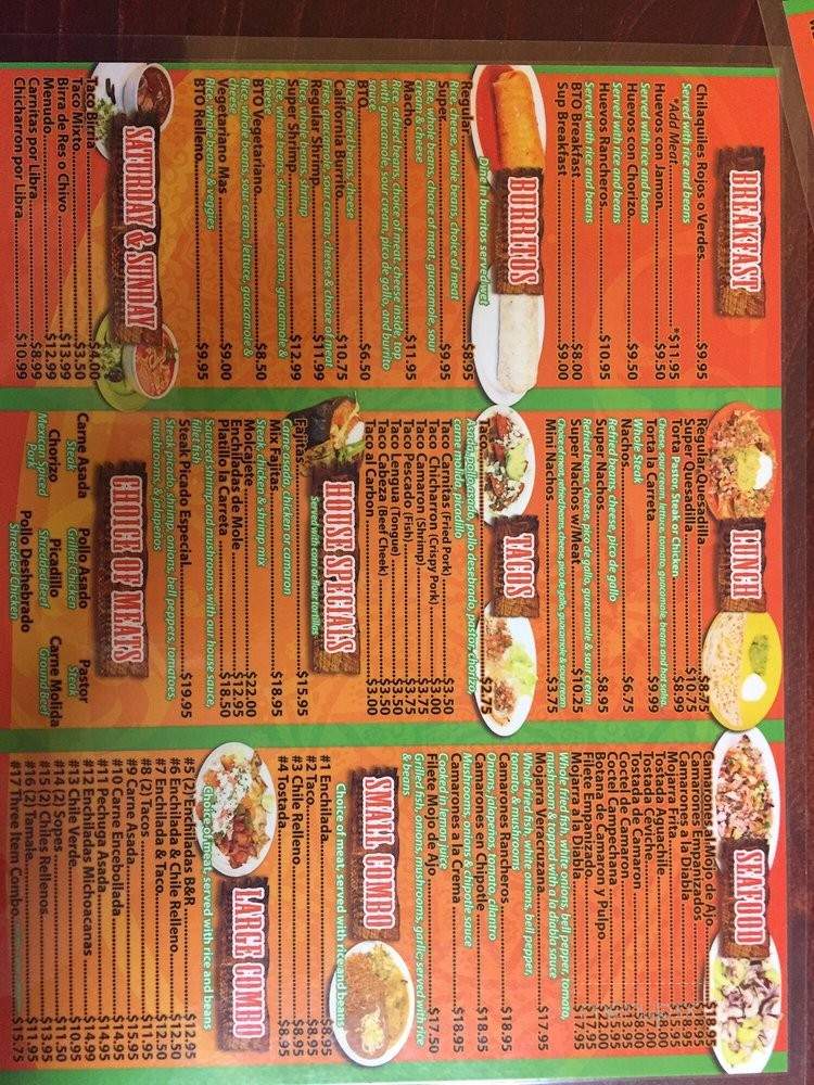 la carreta - Novato, CA menu_pic