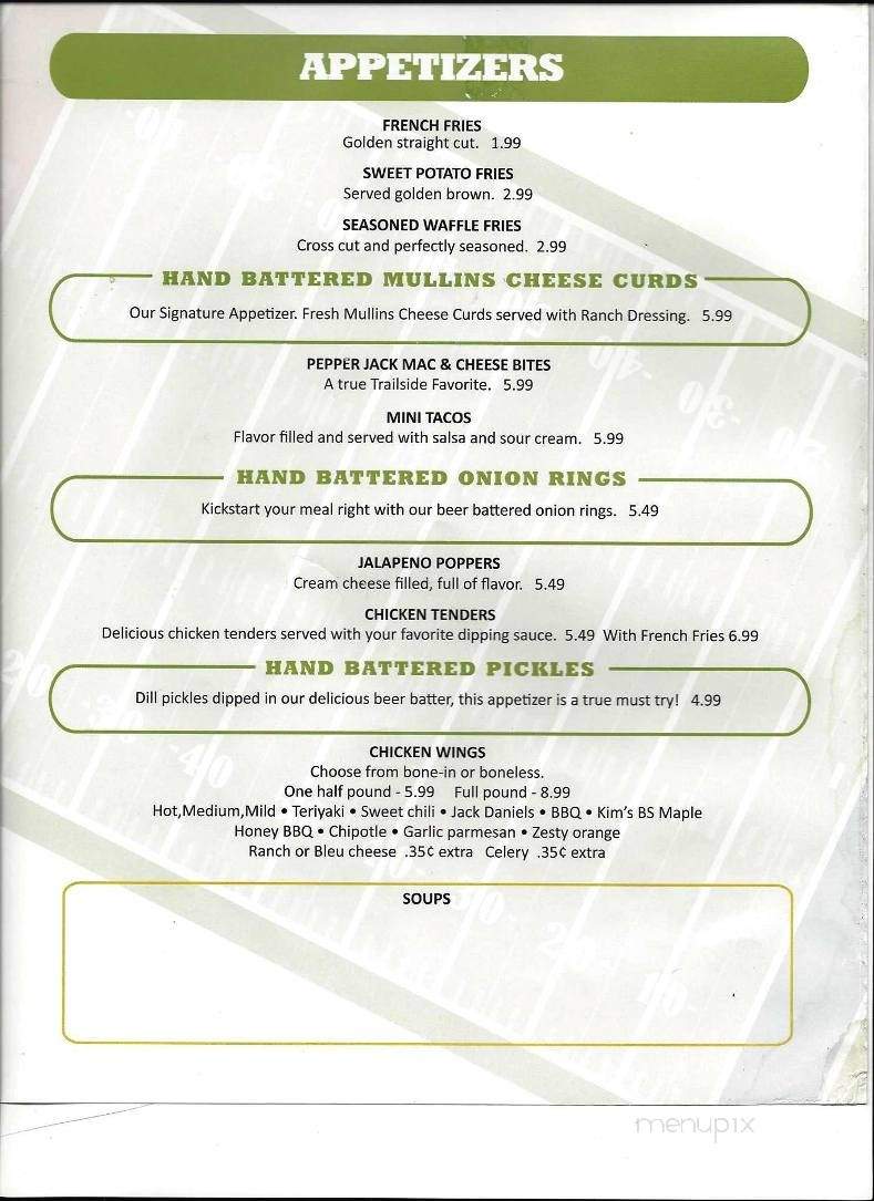 Trailside Sports Bar & Grill - Weston, WI menu_pic