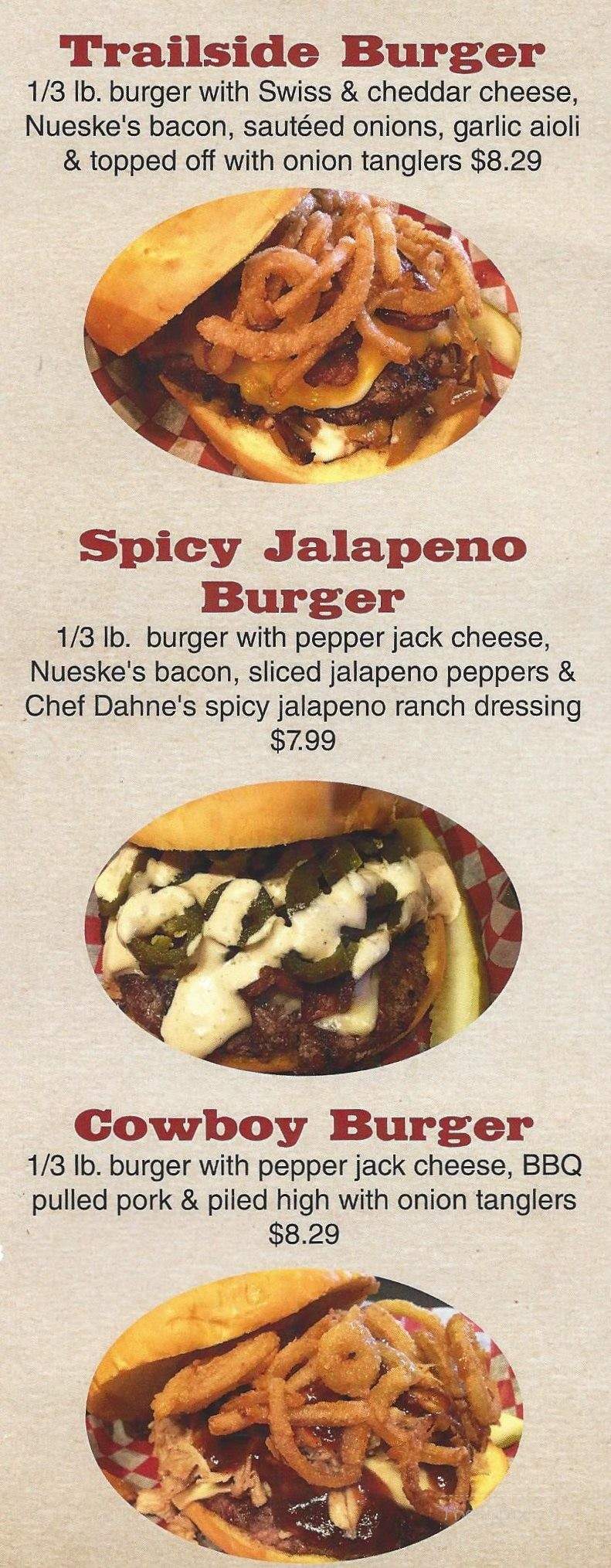 Trailside Sports Bar & Grill - Weston, WI menu_pic