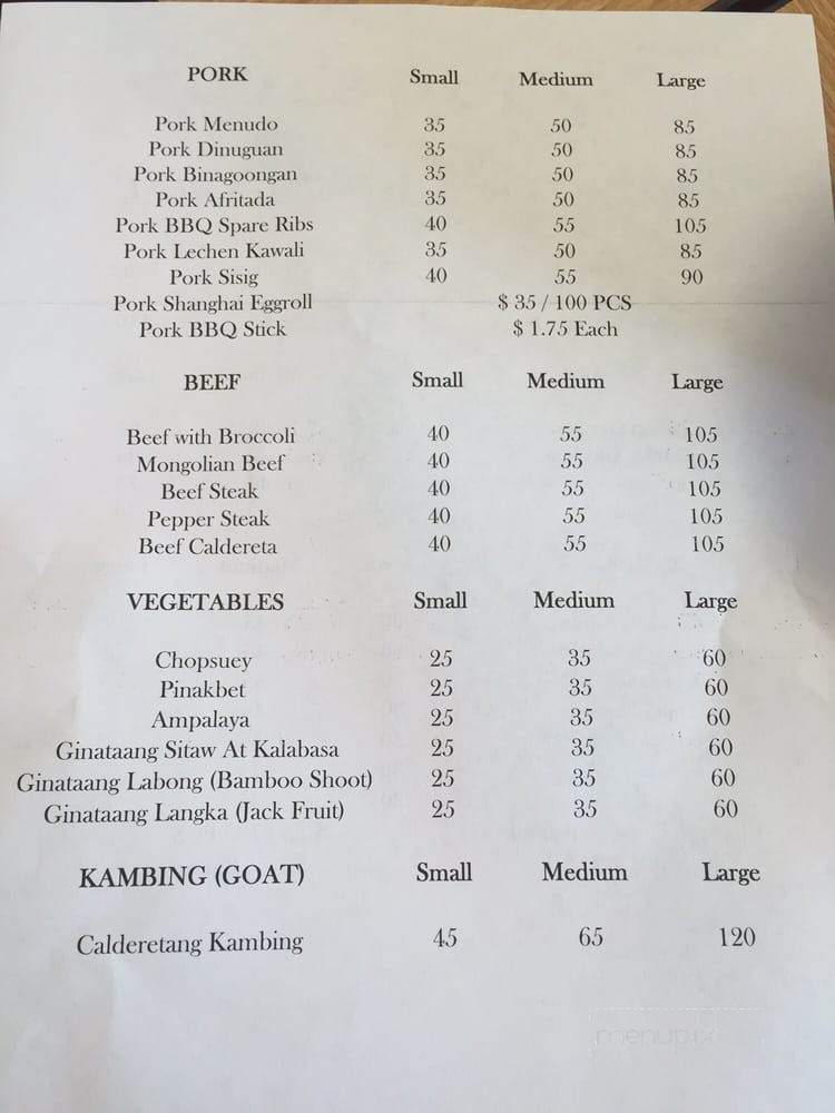 Goto @ Silog - Panorama City, CA menu_pic