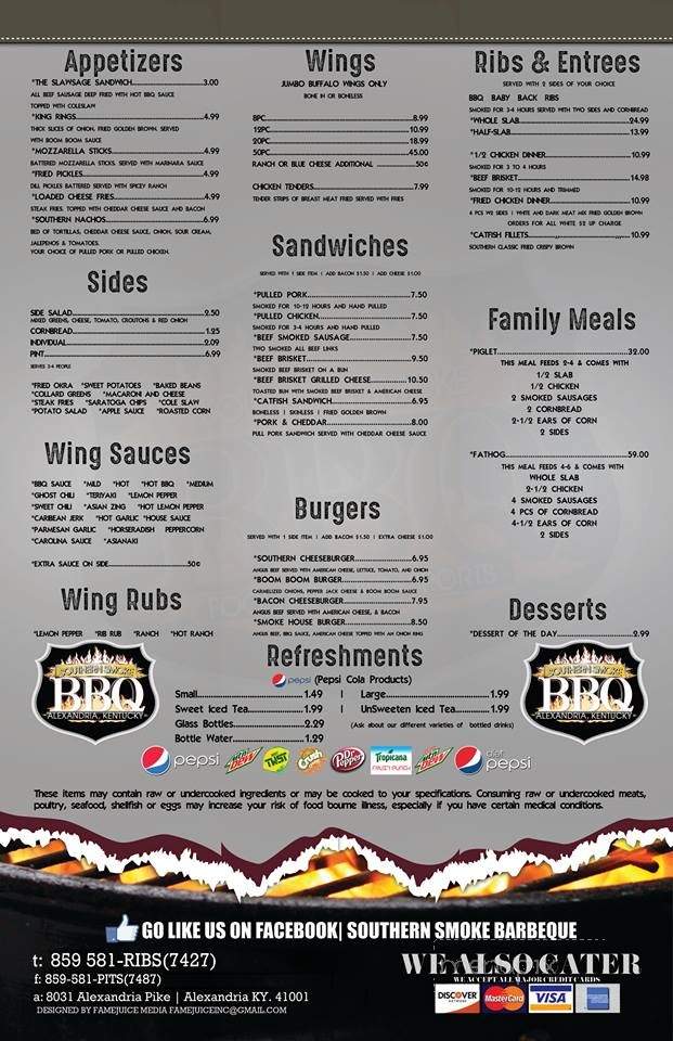 Southern Smoke BBQ - Alexandria, KY menu_pic