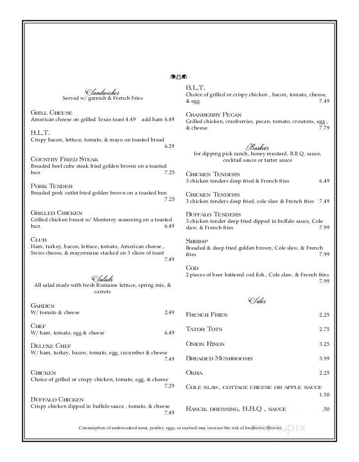 Deb And Lou's Cafe - Gainesville, MO menu_pic
