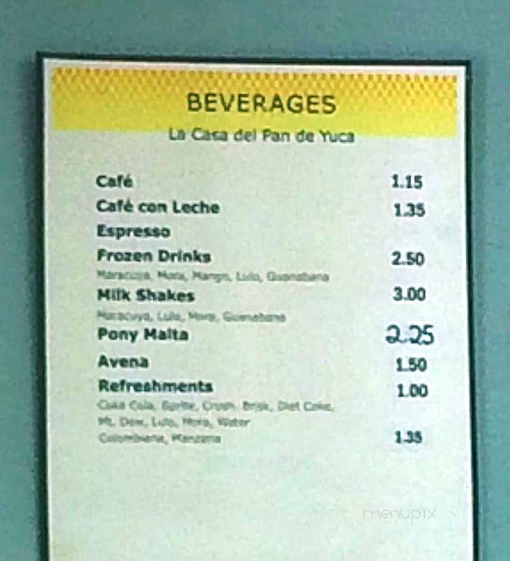La Casa de Pan de Yuca - Tampa, FL menu_pic