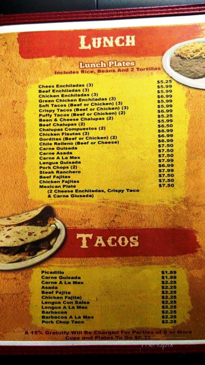 Restaurante La Morenita - San Antonio, TX menu_pic