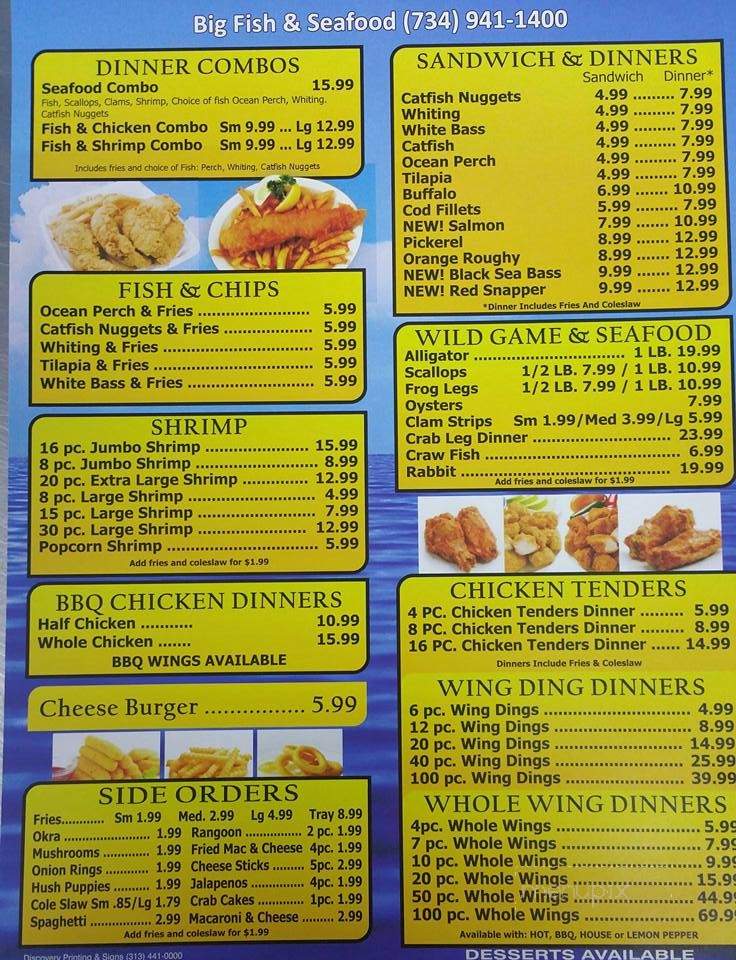 Big Fish - Taylor, MI menu_pic