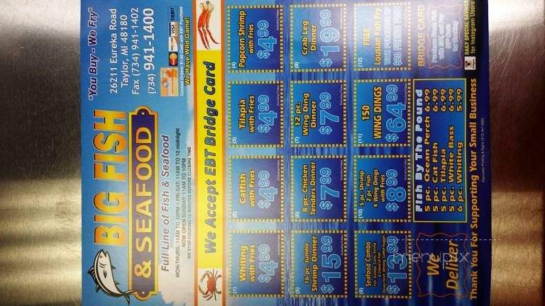 Big Fish - Taylor, MI menu_pic