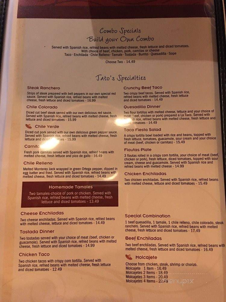 Tato's Mexican Grill & Cantina - Manteca, CA menu_pic