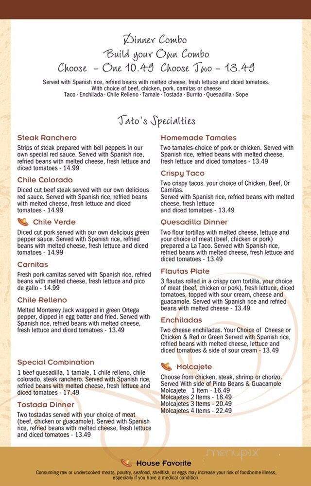 Tato's Mexican Grill & Cantina - Manteca, CA menu_pic