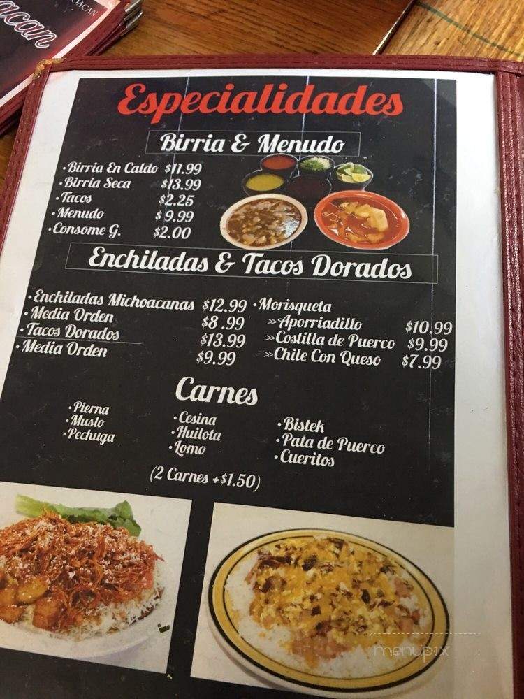 Puro Michoacan Restaurant - San Jose, CA menu_pic