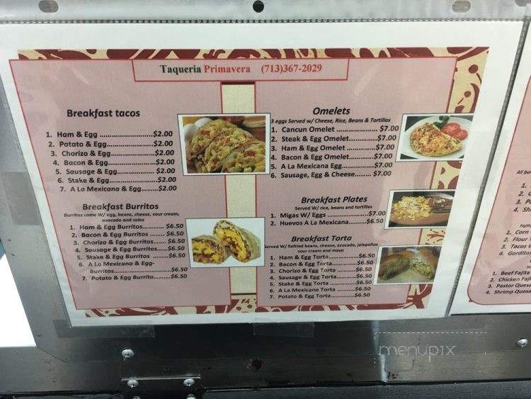 La Taqueria - Houston, TX menu_pic