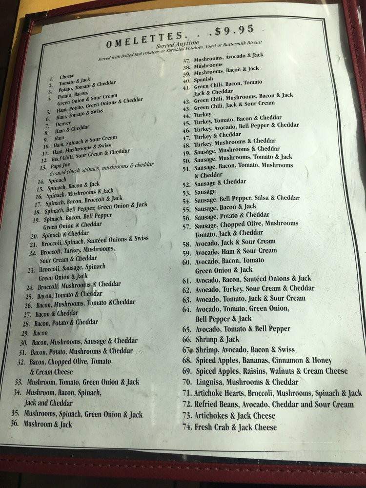Stony Point Breakfast and Burgers - Santa Rosa, CA menu_pic