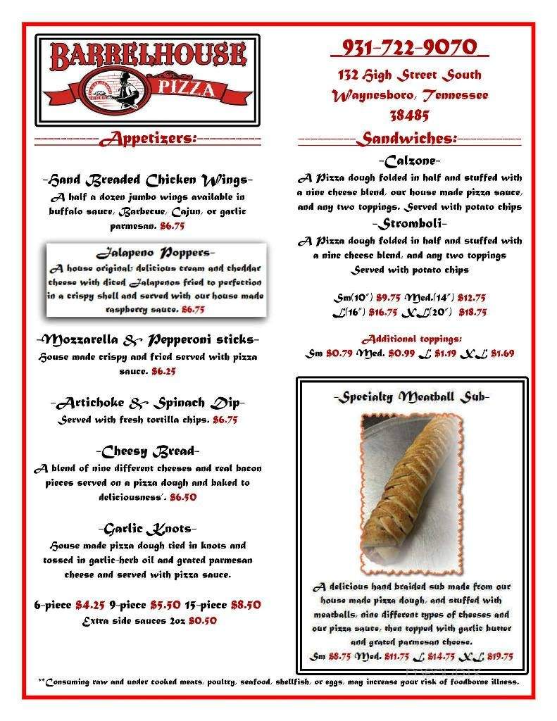 Hot Rod Cafe - Waynesboro, TN menu_pic