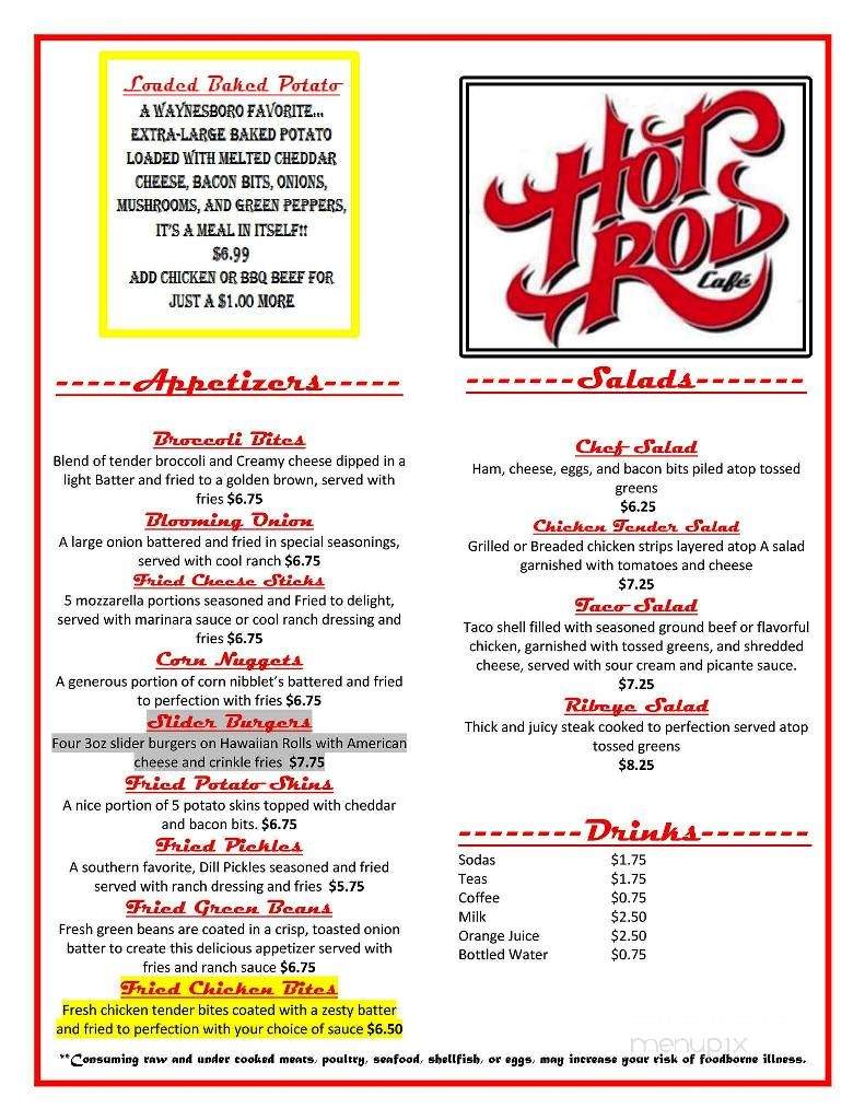 Hot Rod Cafe - Waynesboro, TN menu_pic