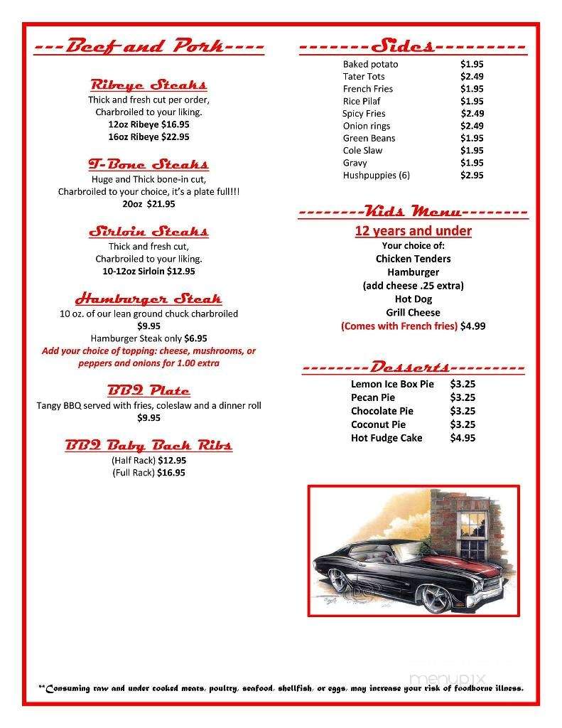 Hot Rod Cafe - Waynesboro, TN menu_pic