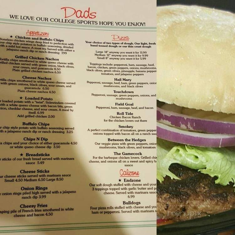 Dads Pizzeria - Waynesboro, TN menu_pic