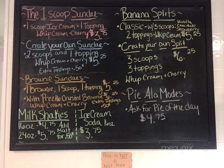 At The Scoop Ice Cream Shop - Villa Rica, GA menu_pic