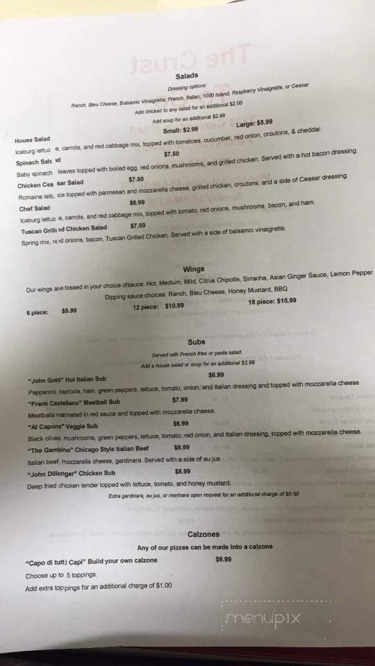 The Crust To Go - Florence, AL menu_pic