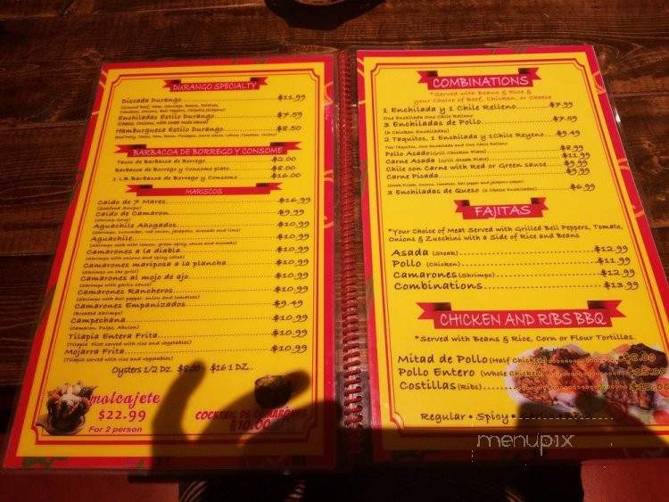 Gorditas Durango Mexican Grill - North Hollywood, CA menu_pic