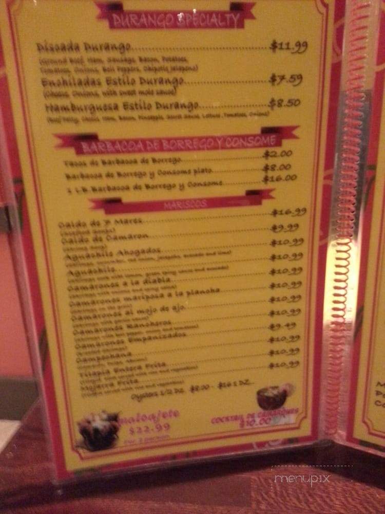 Gorditas Durango Mexican Grill - North Hollywood, CA menu_pic