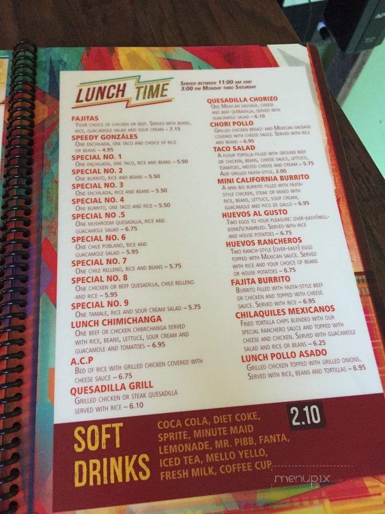 Sol Azteca - Bridgeport, WV menu_pic