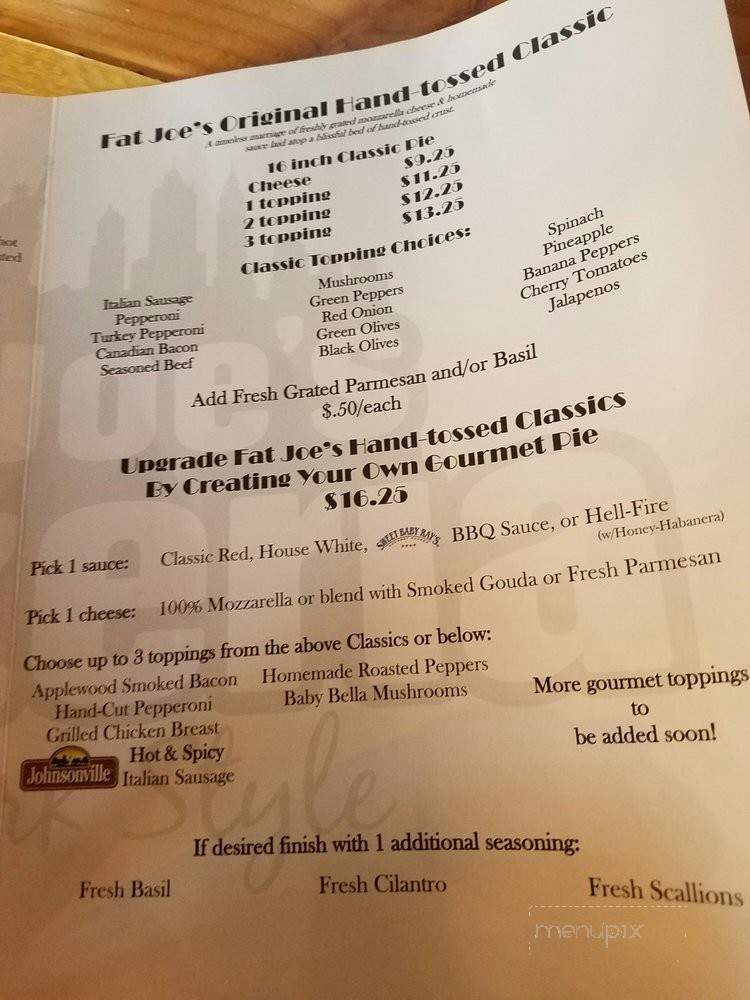 Fat Joe's Pizzaria - Wausau, WI menu_pic