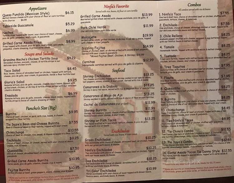 Ninfa's Mexican Grill - St. George, UT menu_pic