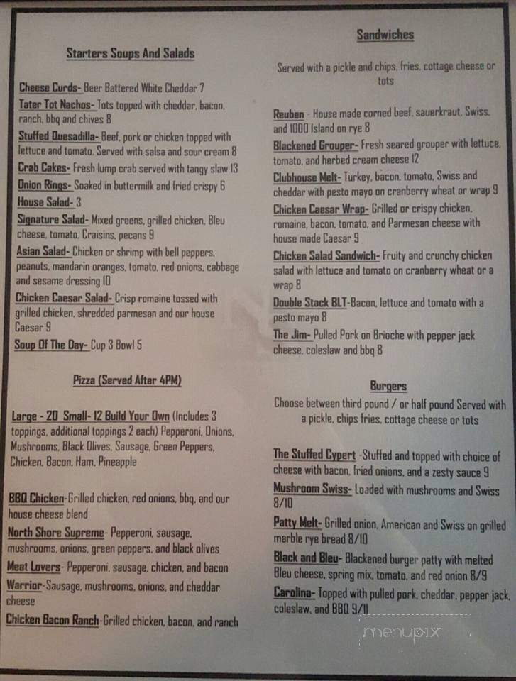 Murph's North Shore - Portage, WI menu_pic