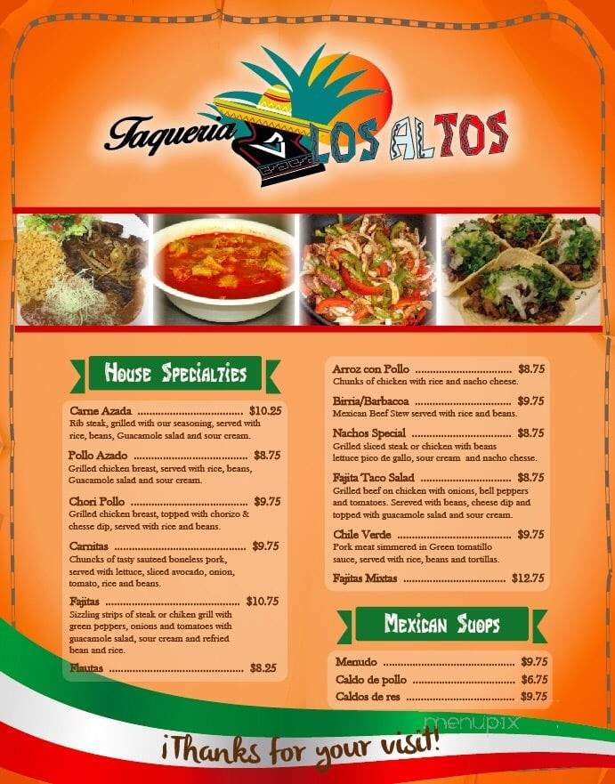 Taqueria Los Altos - Charlotte, NC menu_pic