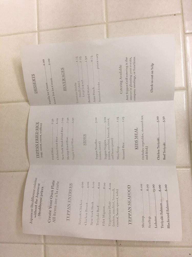 Just Teppan Grill - Lake Forest, CA menu_pic