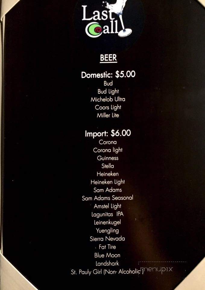 Last Call - Fort Lauderdale, FL menu_pic