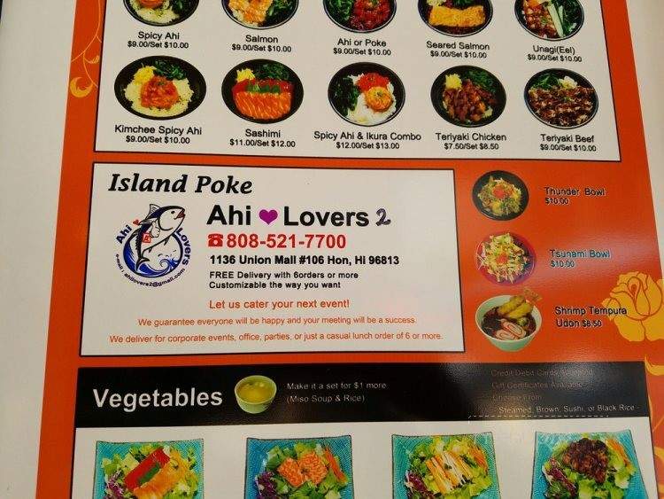 Ahi Lovers 2 - Honolulu, HI menu_pic