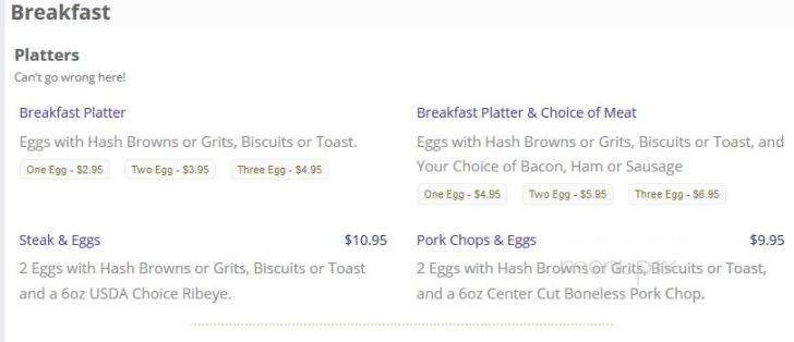Brandon's On The Bend - Many, LA menu_pic