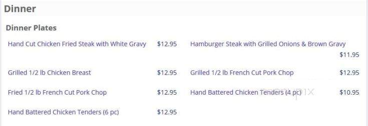 Brandon's On The Bend - Many, LA menu_pic